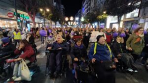 Imagen de las participantes en la marcha del 25 N en Valencia